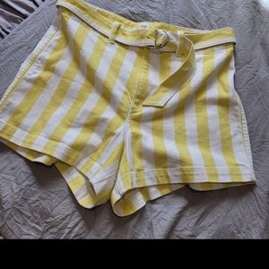 GAP womens size 12 tall, High Rise‎ Yellow stripe short